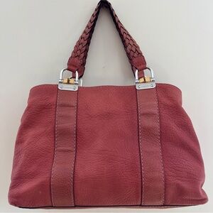 Gucci Red Bamboo Bar Leather Tote